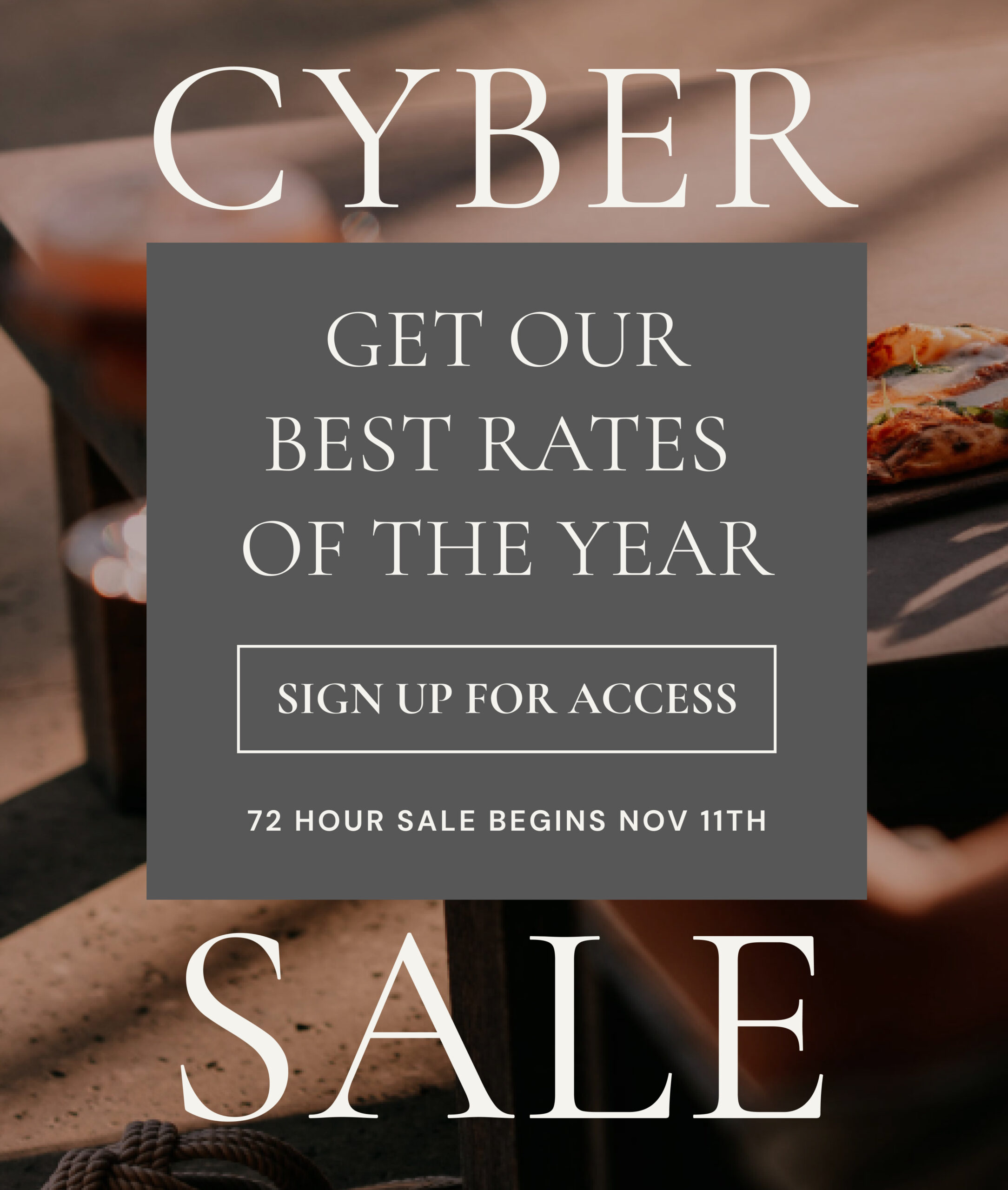 Cyber Sale - Get our best rates of the year, sign up now