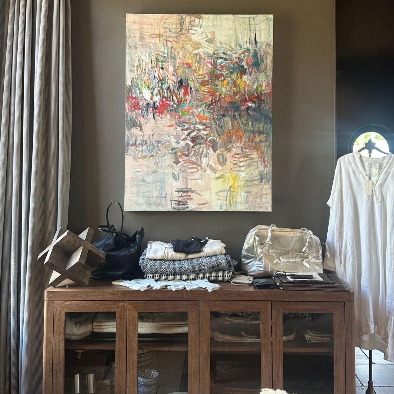Amy Donaldson North Block Hotel Exhibition with Erica Tanvov goods in the lobby