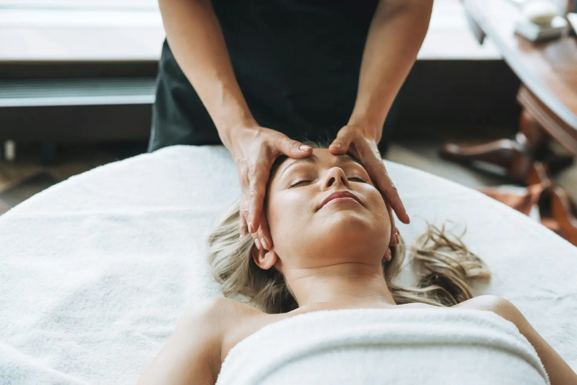 Woman at North Block getting a massage
